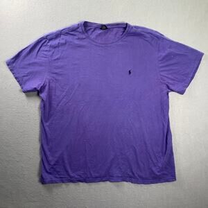 Vintage Polo Ralph Lauren Shirt Mens XL Purple Short Sleeve Tee Preppy Pony Logo